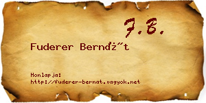 Fuderer Bernát névjegykártya